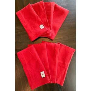 NEW Pottery Barn Classic Red Linen Fabric Napkins 20 X 20 Set 8 Pieces NWT